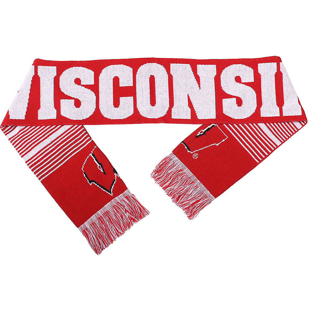 Forever Collectibles NCAA Reversible Split Logo Scarf Red University of Wisconsin Badgers Forever Collectibles Scarves