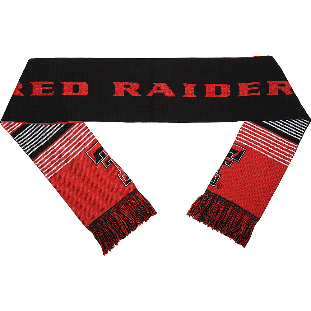 Forever Collectibles NCAA Reversible Split Logo Scarf Red Texas Tech University Red Raiders Forever Collectibles Hats Gloves Scarves