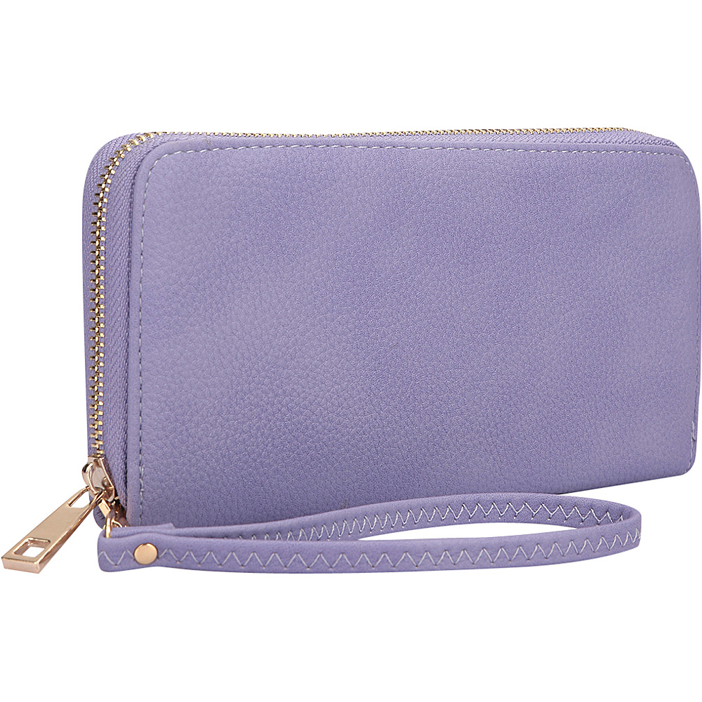 Dasein Zip Around Emblem Wallet Purple Dasein Manmade Handbags
