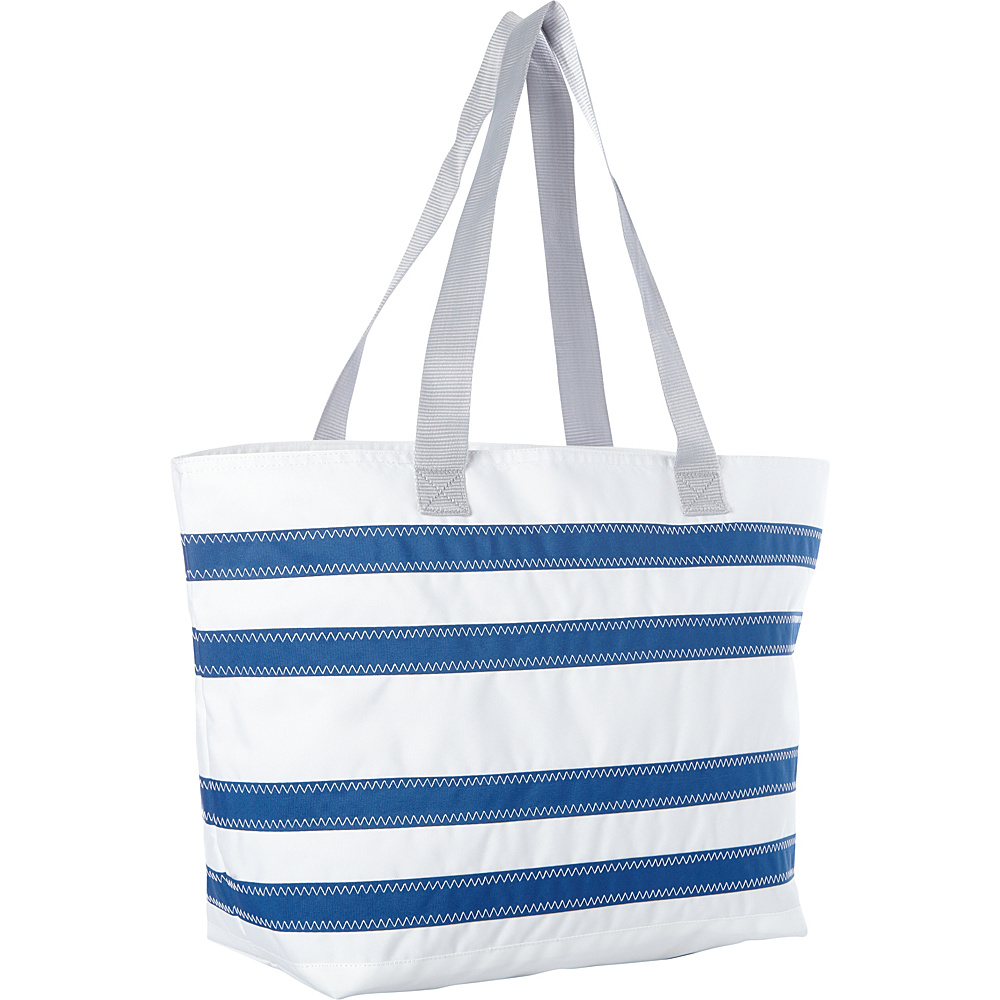 SailorBags Nautical Stripe Large Tote White with Blue Stripes SailorBags All Purpose Totes