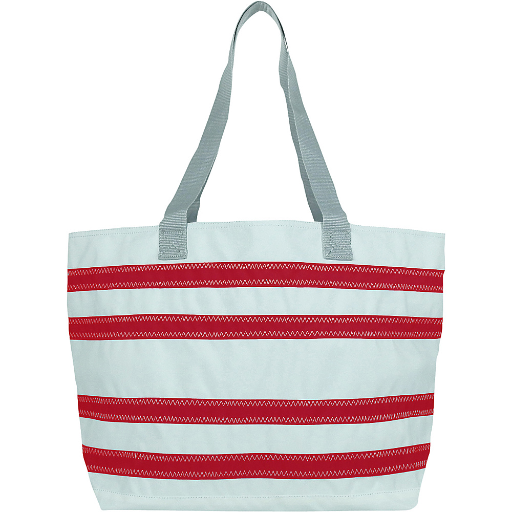 SailorBags Nautical Stripe Large Tote White with Red Stripes SailorBags All Purpose Totes