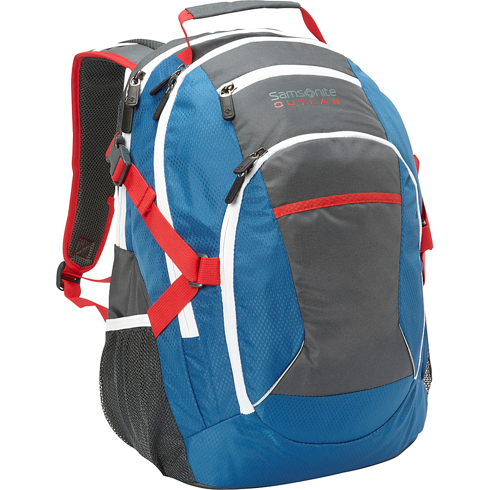 Samsonite Outlab Grouper Backpack Blue White Red Samsonite School Day Hiking Backpacks
