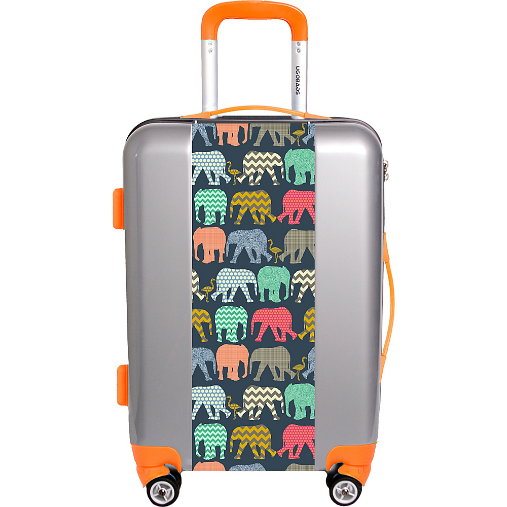 Ugo Bags Baby Elephants And Flamingos By Sharon Tuner 22 Luggage Silver Ugo Bags Hardside Checked