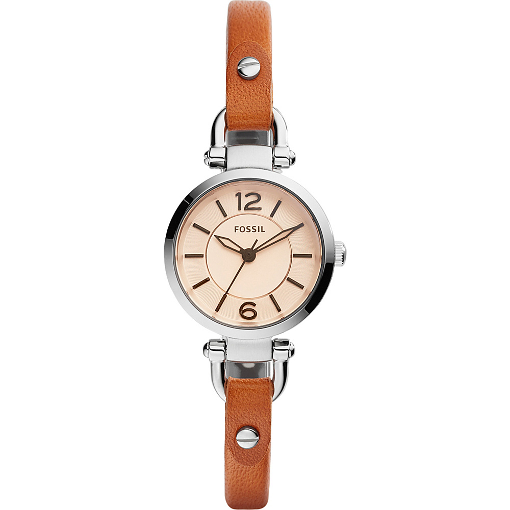Fossil Georgia Mini Three Hand Leather Watch Brown Fossil Watches