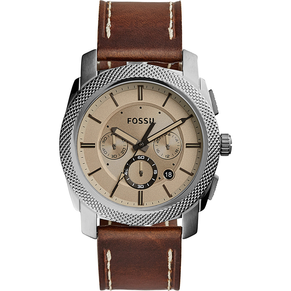 Fossil Machine Chronograph Leather Watch Brown Fossil Watches