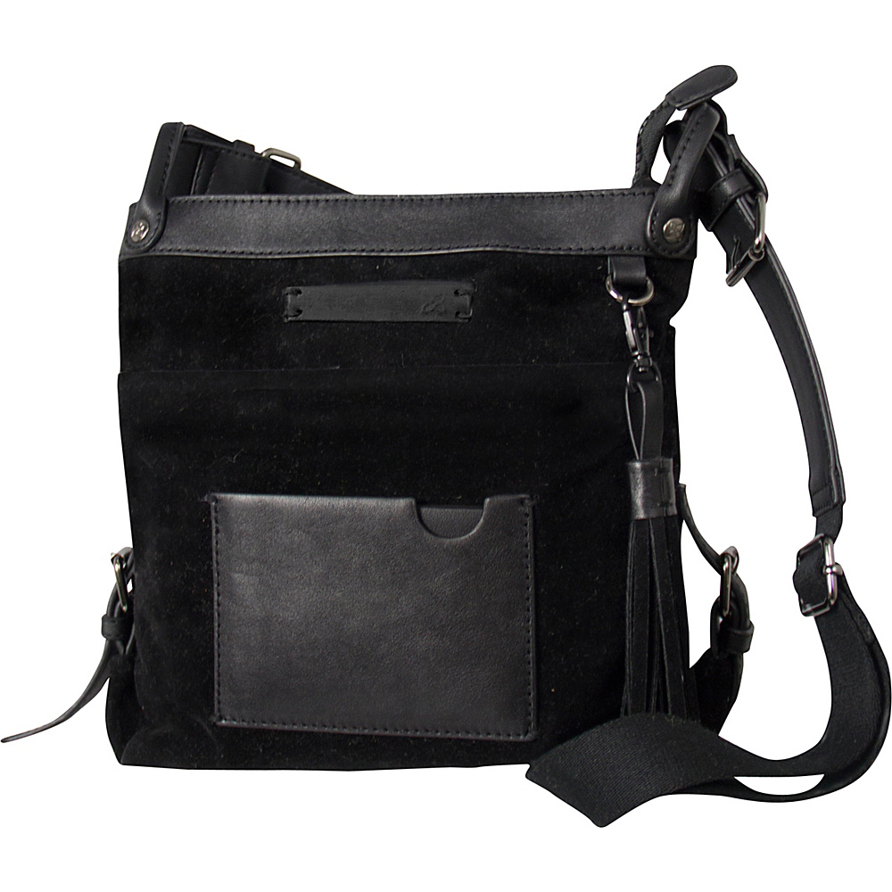 Sherpani Luna Crossbody PU Suede Black Sherpani Leather Handbags