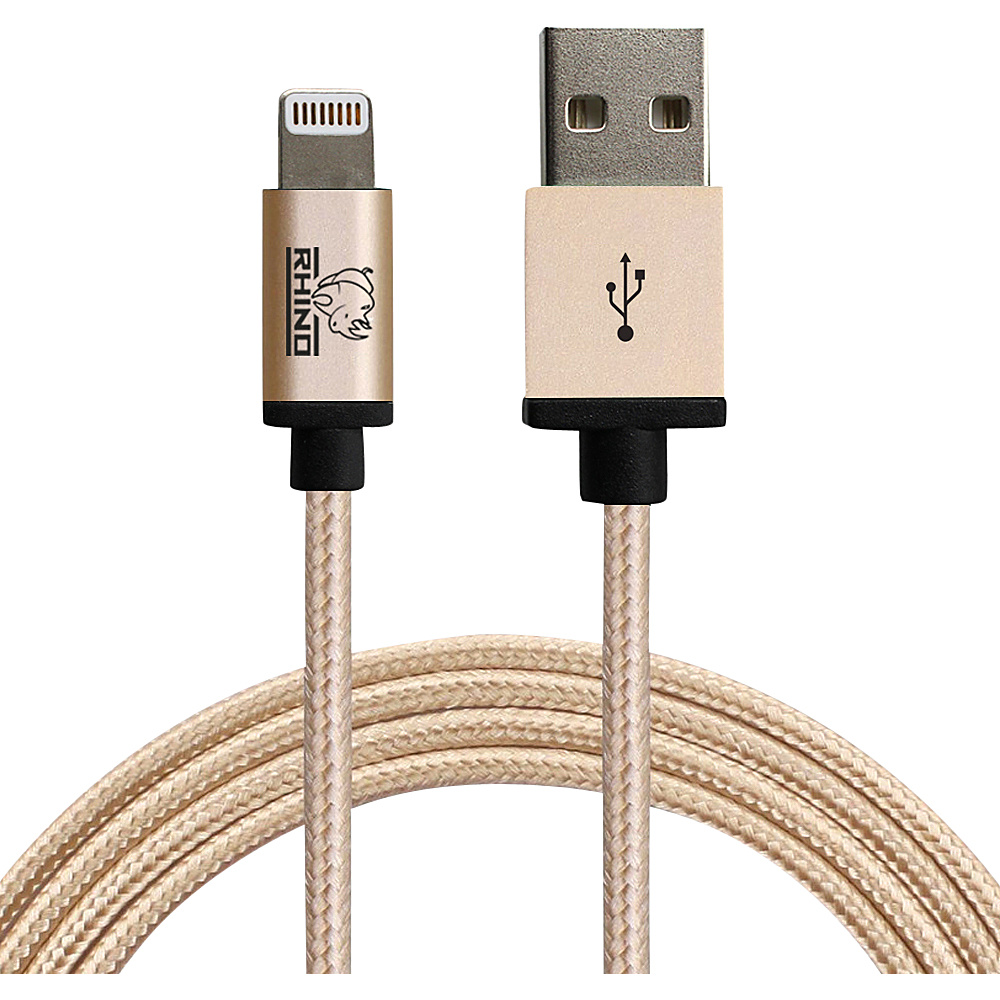 Rhino MFI Lightning Cable with Aluminum Alloy Tip 10 ft. Gold Rhino Electronic Accessories