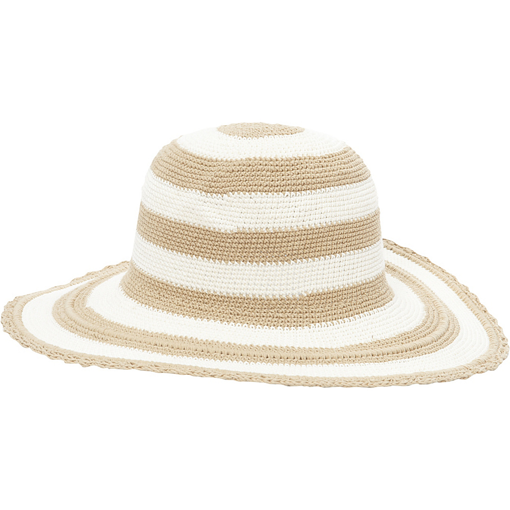 TLC you Comfort Style Sun Hat Taupe Cream Stripe TLC you Hats Gloves Scarves