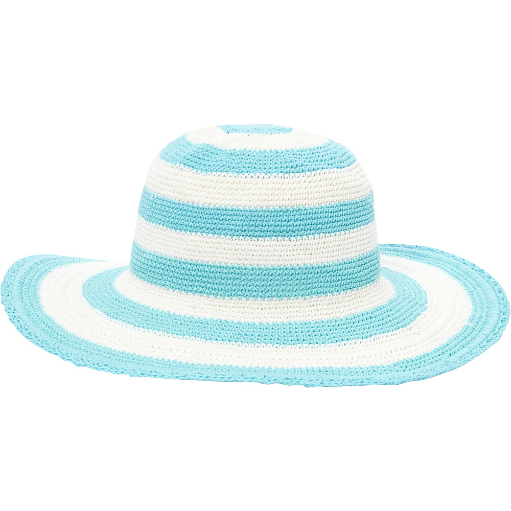 TLC you Comfort Style Sun Hat Aqua Cream Stripe TLC you Hats Gloves Scarves