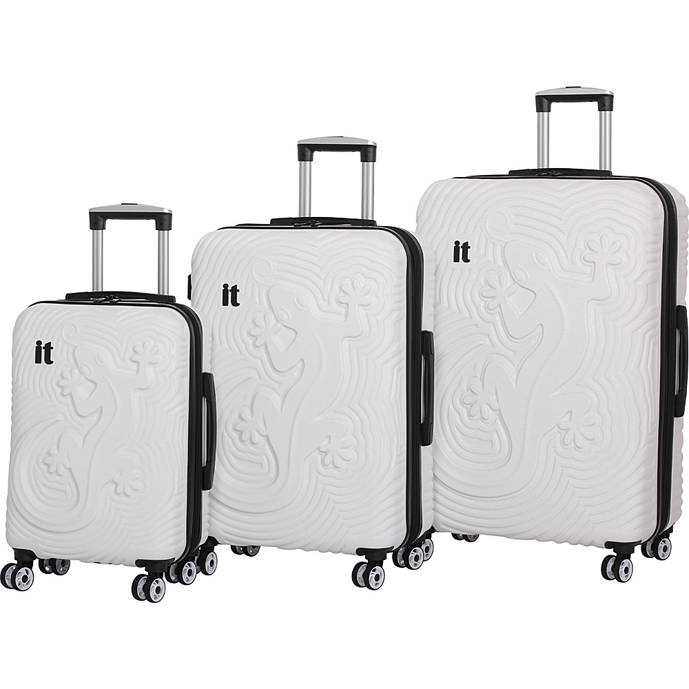 it luggage Lizard Hardside 8 Wheel 3 piece set White it luggage Luggage Sets