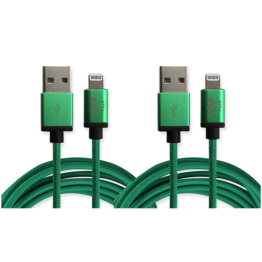 Rhino Paracord Sync Charge 2 meter MFI Lightning Cable 2 Pack Lime Green Rhino Electronic Accessories