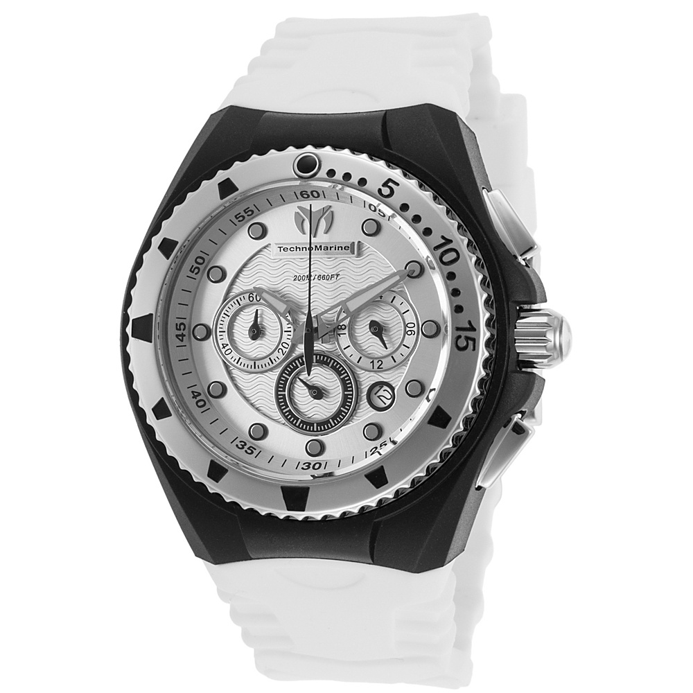 TechnoMarine Watches Cruise Original Chronograph Silicone Band Watch White Black TechnoMarine Watches Watches