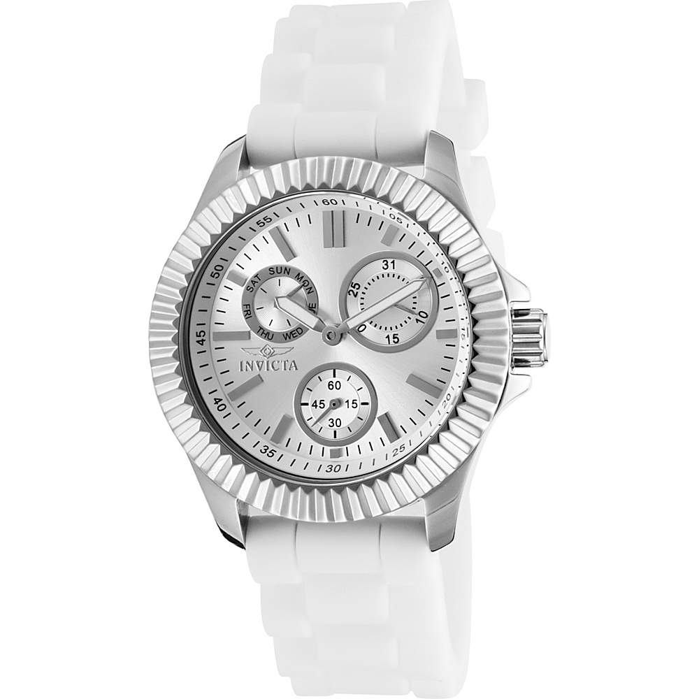Invicta Watches Womens Angel Multi Function Silicone Band Watch White Invicta Watches Watches