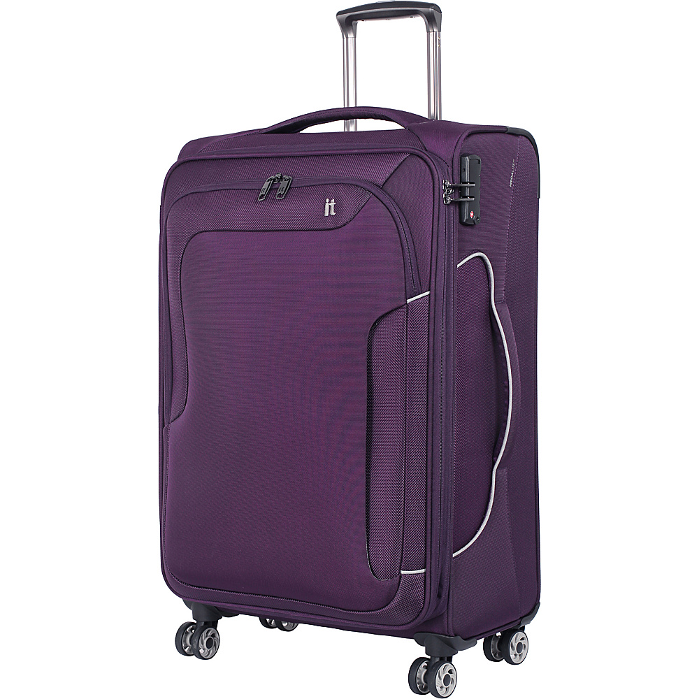 it luggage Amsterdam III 8 Wheel Spinner 27.6 inch Potent Purple it luggage Softside Checked