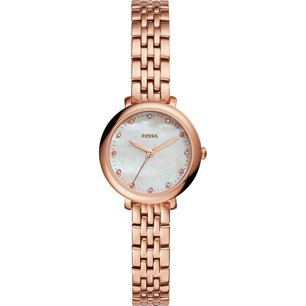 Fossil Jacqueline Mini Three Hand Stainless Steel Watch Rose Gold Fossil Watches