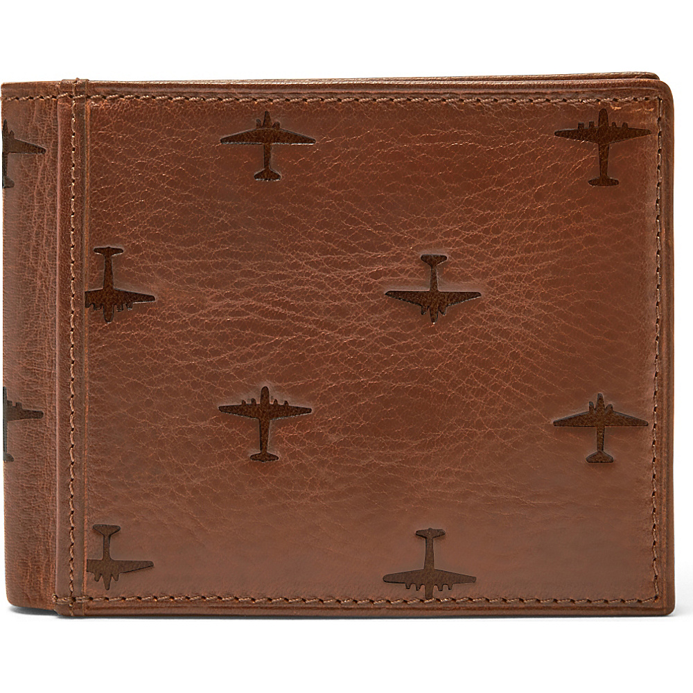 Fossil Pilot Bifold with Flip ID Brown Fossil Men s Wallets