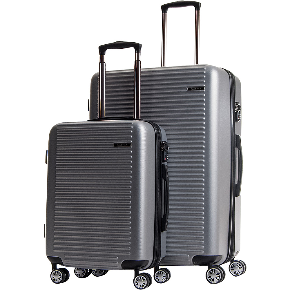 CalPak Tustin Hardside Expandable 2 Piece Luggage Set Silver CalPak Luggage Sets