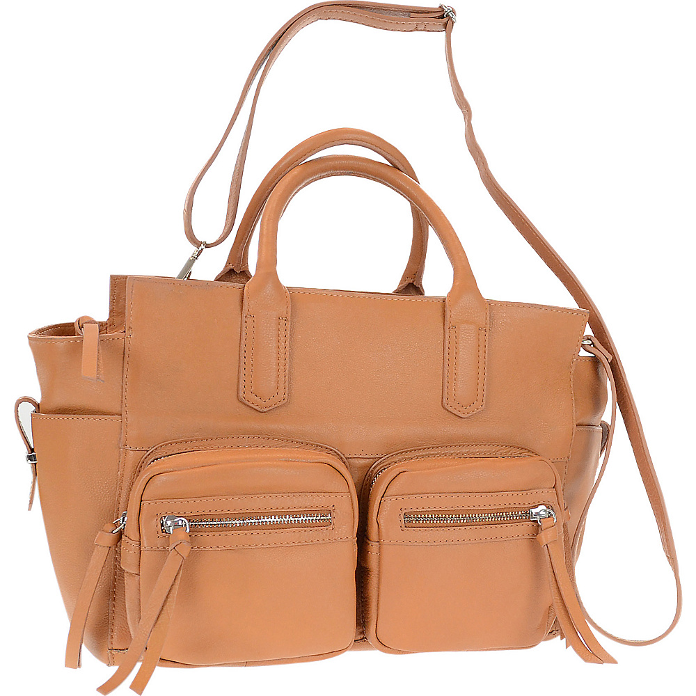R R Collections Genuine Leather Double Handle Tote TAN R R Collections Leather Handbags