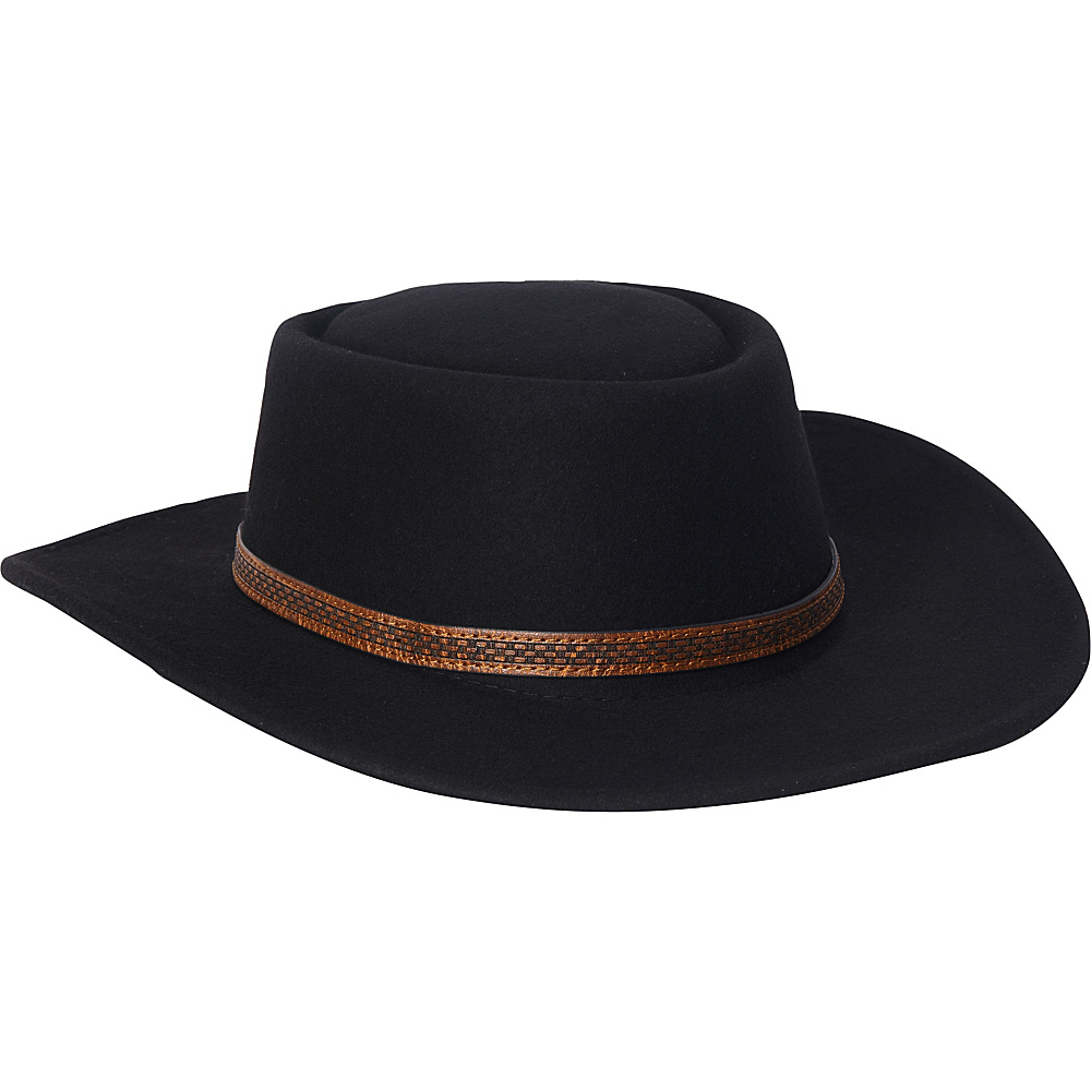 Adora Hats Wool Felt Western Hat Black Adora Hats Hats Gloves Scarves