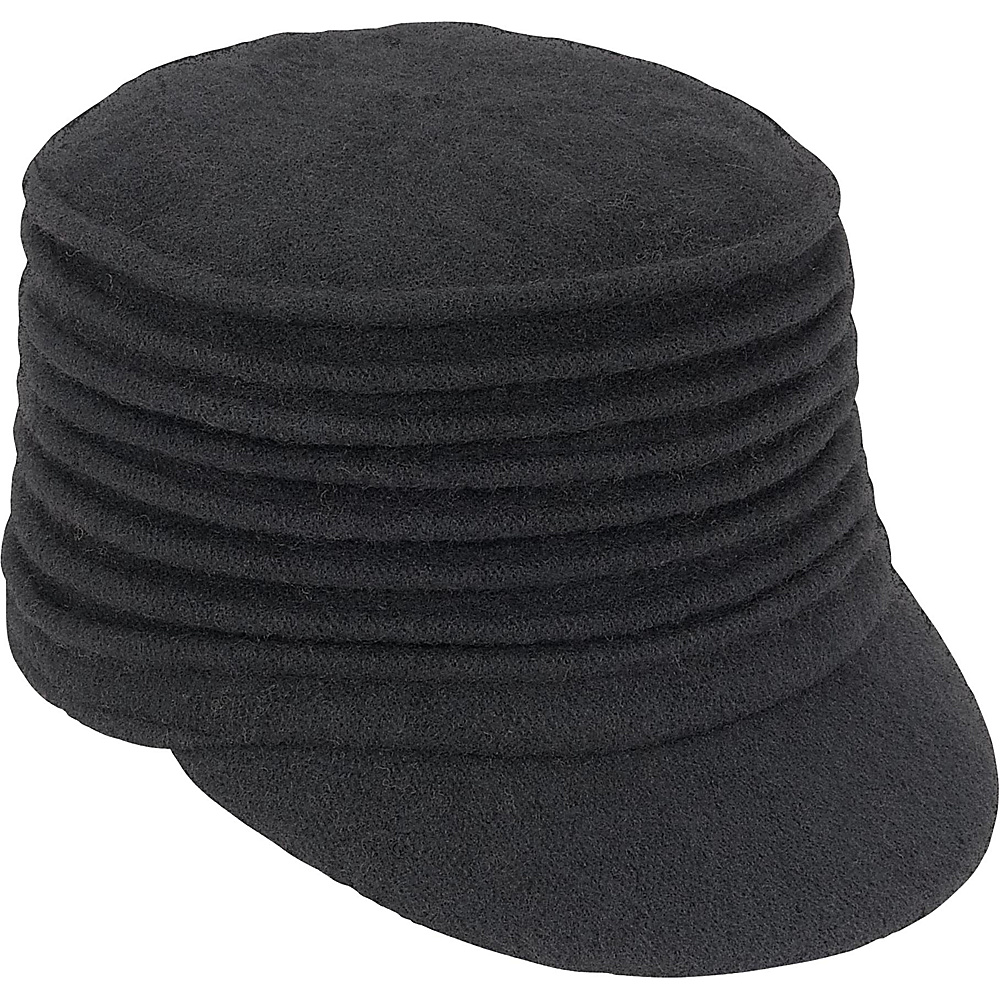 Adora Hats Wool Accordion Cadet Hat Black Adora Hats Hats