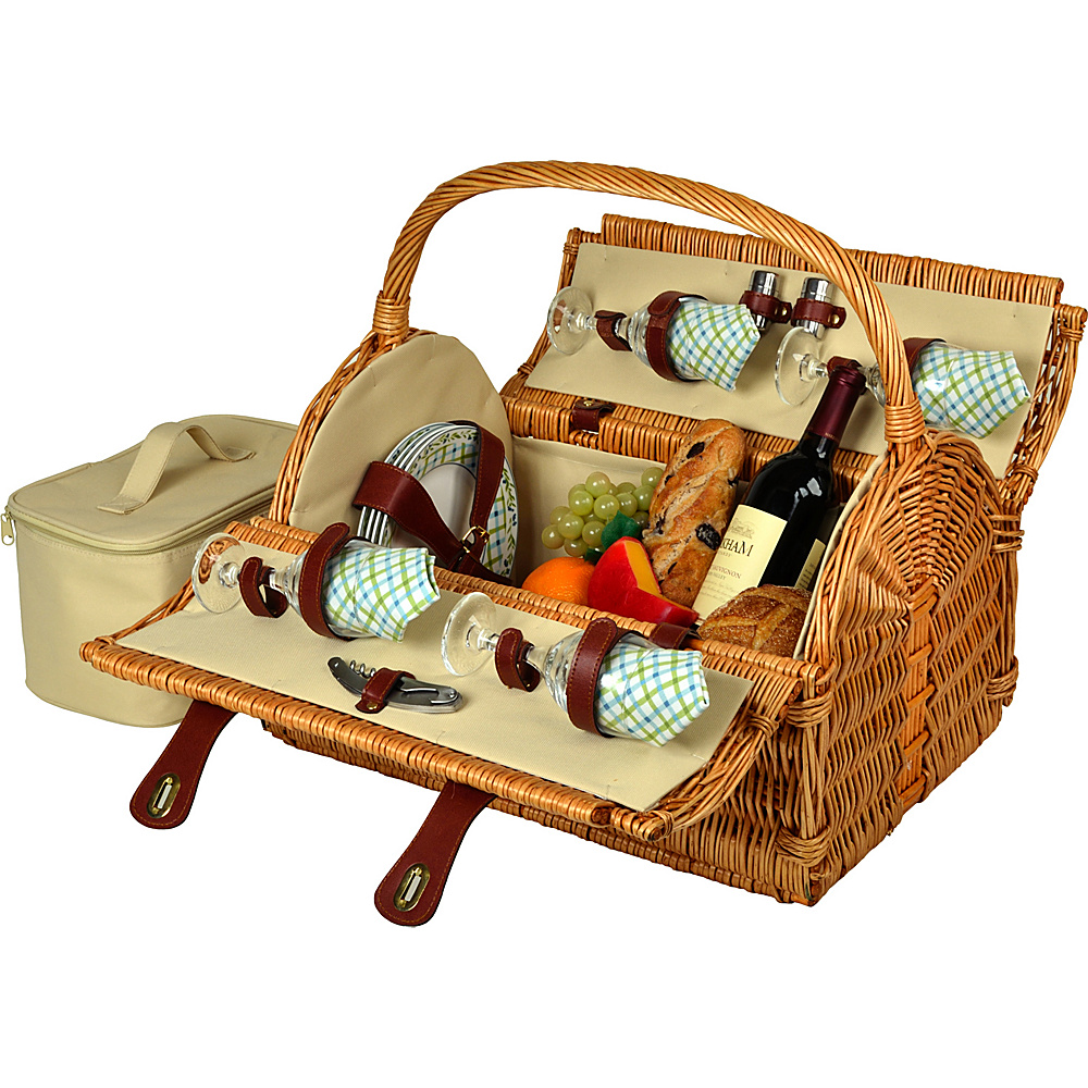 Picnic at Ascot Yorkshire Willow Picnic Basket with Service for 4 Wicker w Gazebo Picnic at Ascot Outdoor Accessories