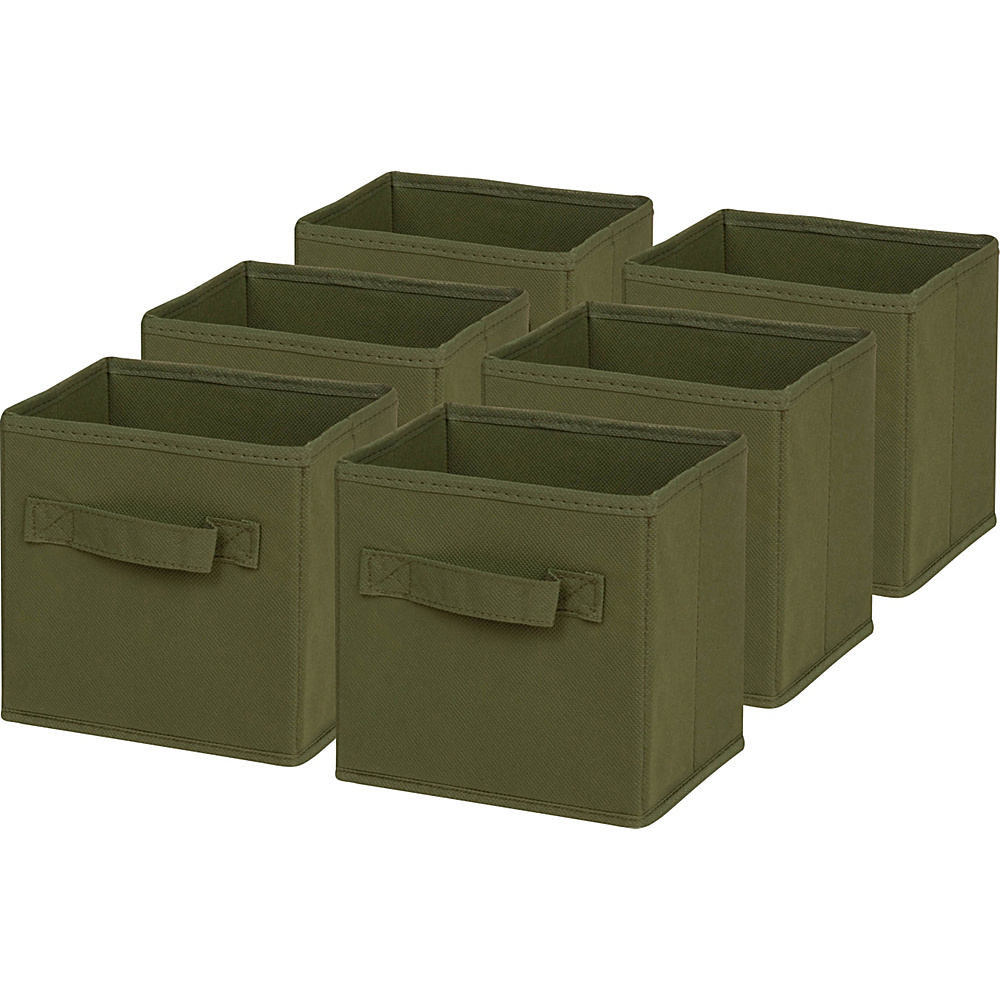 Honey Can Do 6 Pack Mini Non Woven Foldable Cube green Honey Can Do All Purpose Totes