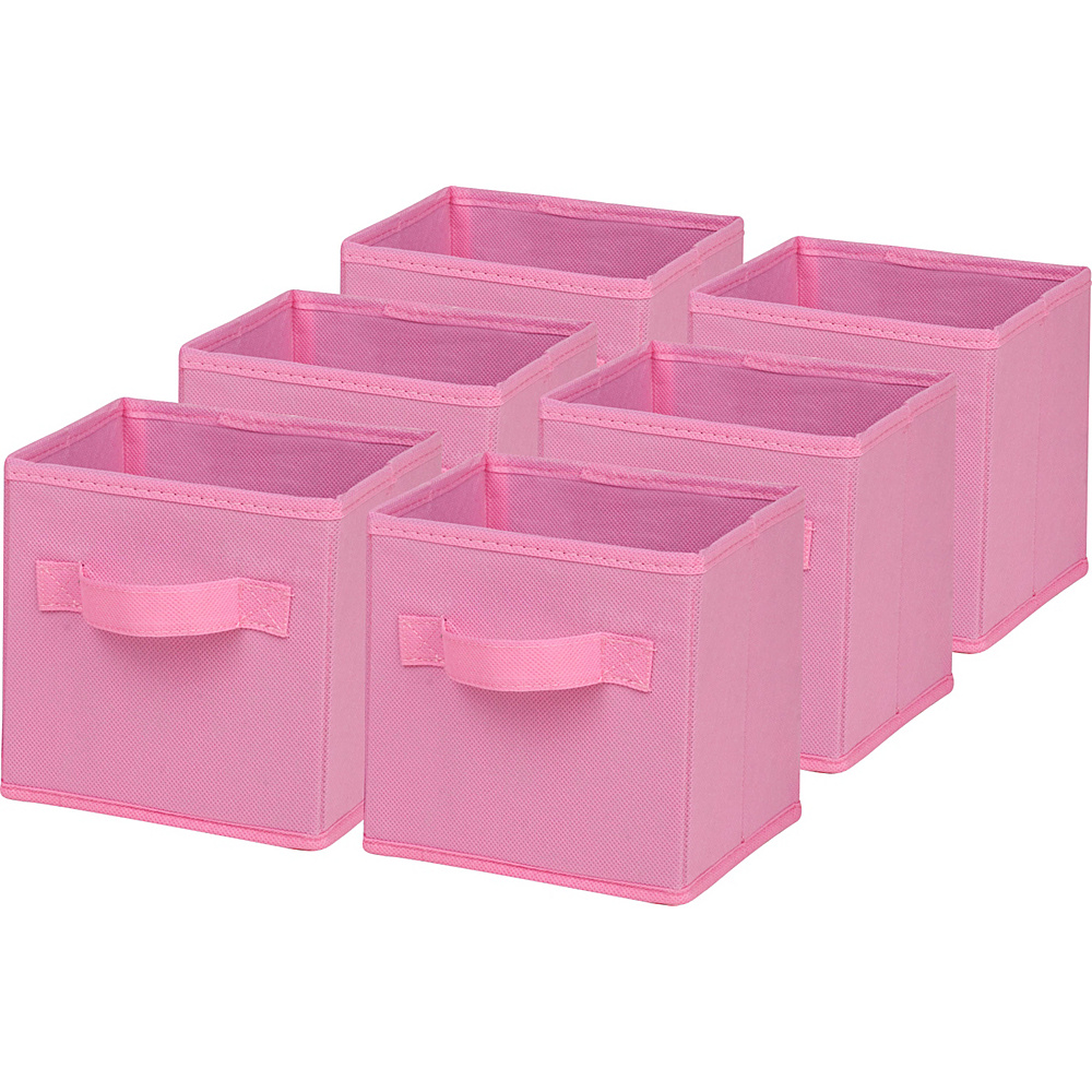Honey Can Do 6 Pack Mini Non Woven Foldable Cube Pink Honey Can Do All Purpose Totes