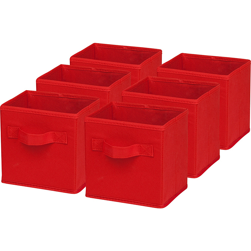 Honey Can Do 6 Pack Mini Non Woven Foldable Cube Red Honey Can Do All Purpose Totes