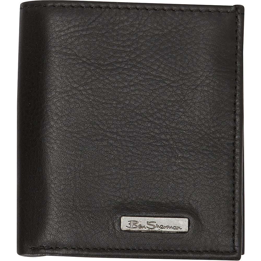 Ben Sherman Luggage Hackney Collection Leather RFID Slim Square Passcase Wallet Black Ben Sherman Luggage Men s Wallets