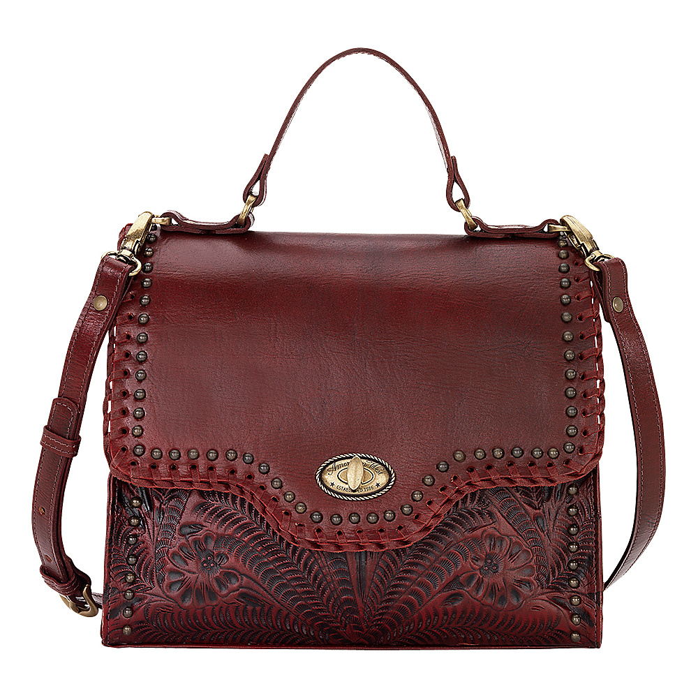 American West Hidalgo Top Handle Convertible Flap Bag Distressed Crimson American West Leather Handbags