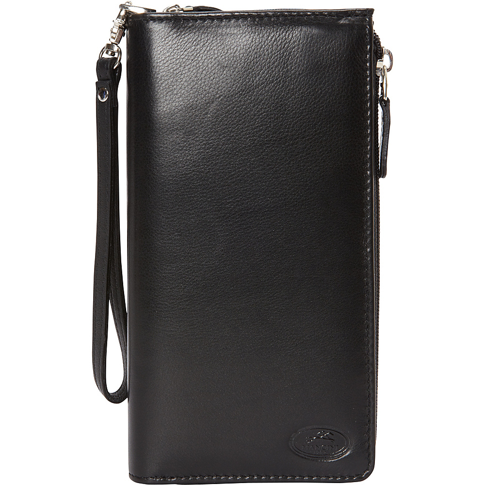 Mancini Leather Goods RFID Secure Ladies Trifold Wallet Black Mancini Leather Goods Women s Wallets