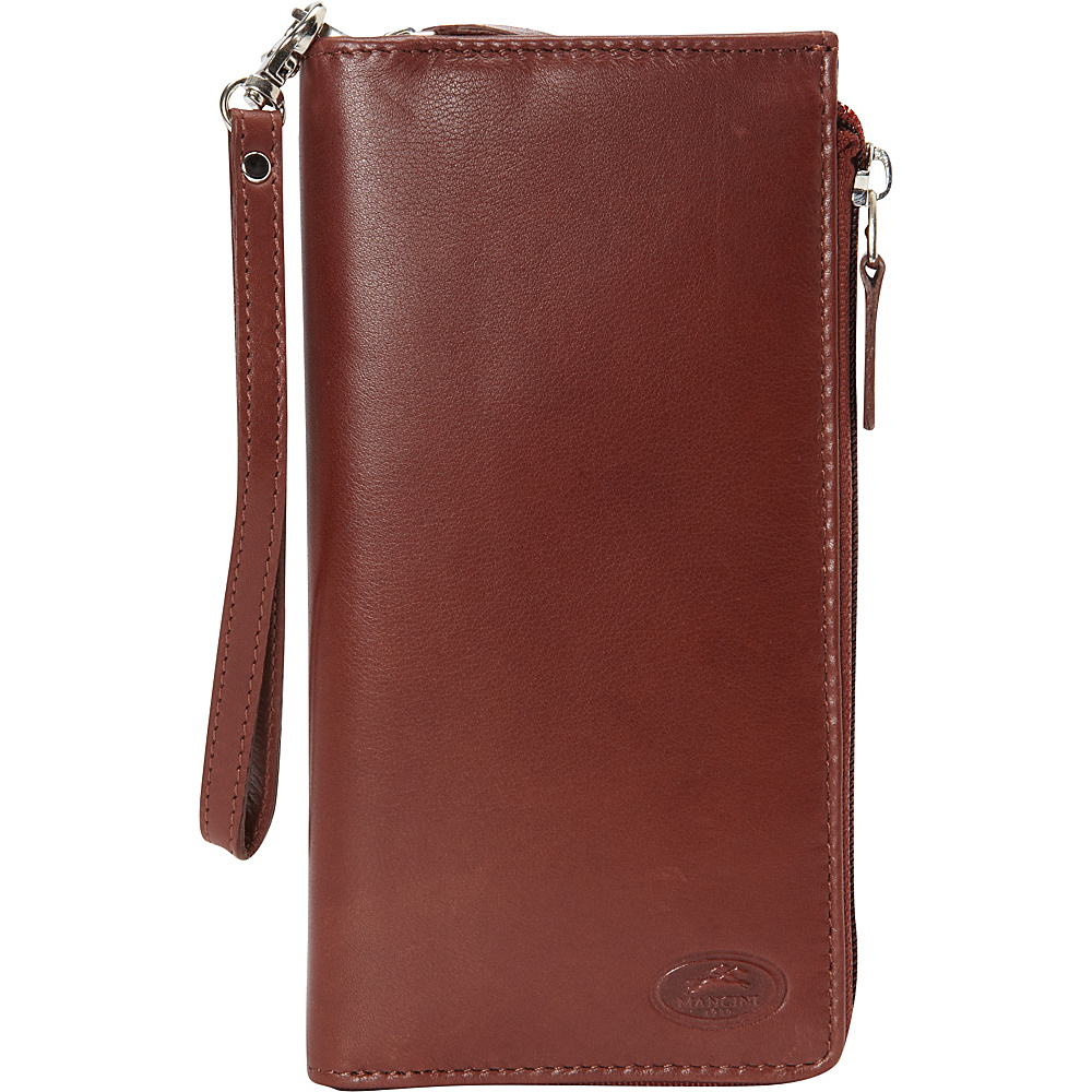 Mancini Leather Goods RFID Secure Ladies Trifold Wallet Cognac Mancini Leather Goods Women s Wallets