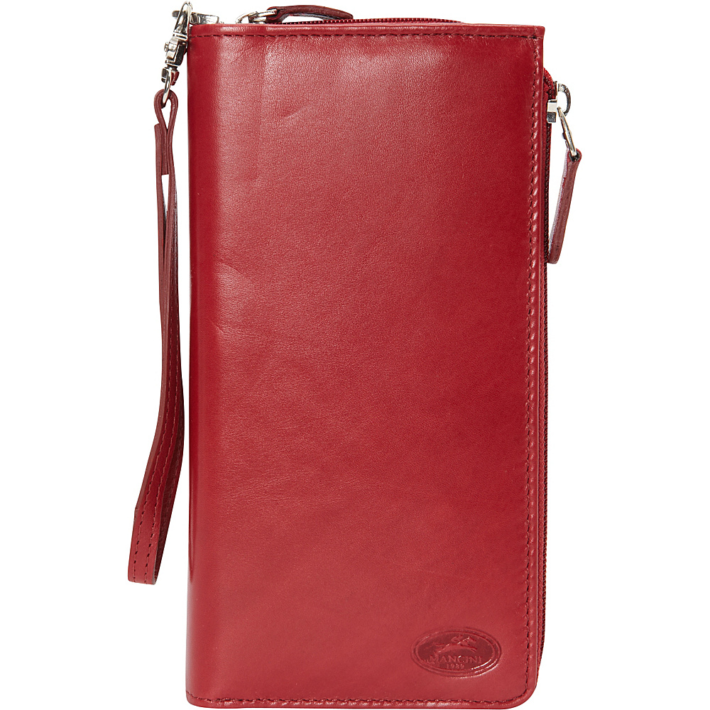 Mancini Leather Goods RFID Secure Ladies Trifold Wallet Red Mancini Leather Goods Women s Wallets