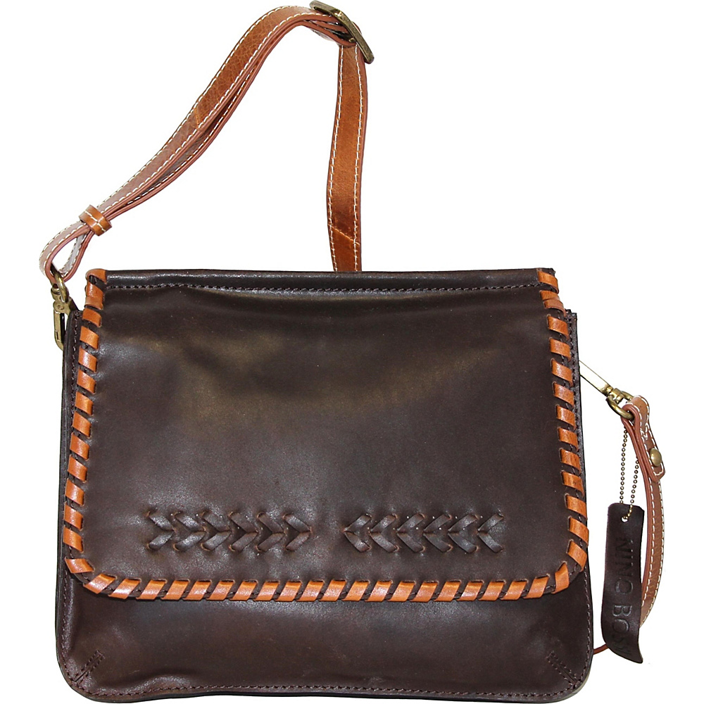 Nino Bossi Peony Petal Crossbody Chocolate Nino Bossi Leather Handbags