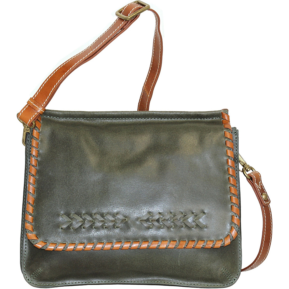 Nino Bossi Peony Petal Crossbody Pine Nino Bossi Leather Handbags