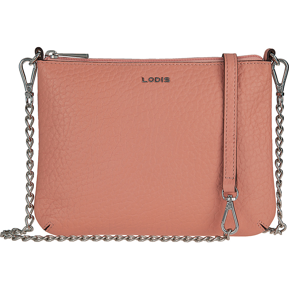 Lodis Borrego Under Lock and Key Emily Clutch Crossbody Blush Lodis Leather Handbags