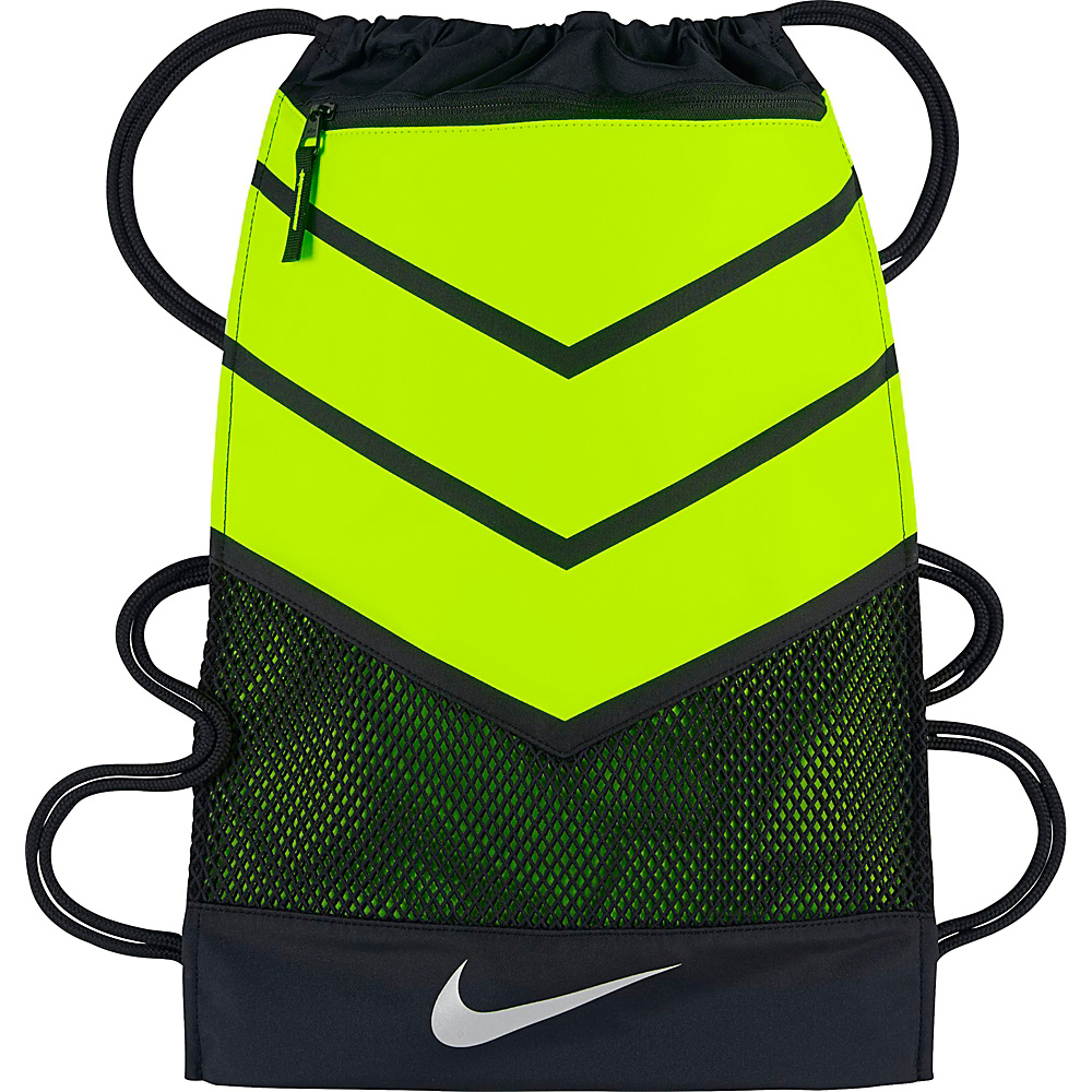 Nike Vapor Gymsack 2.0 Black Volt Metallic Silver Nike Everyday Backpacks