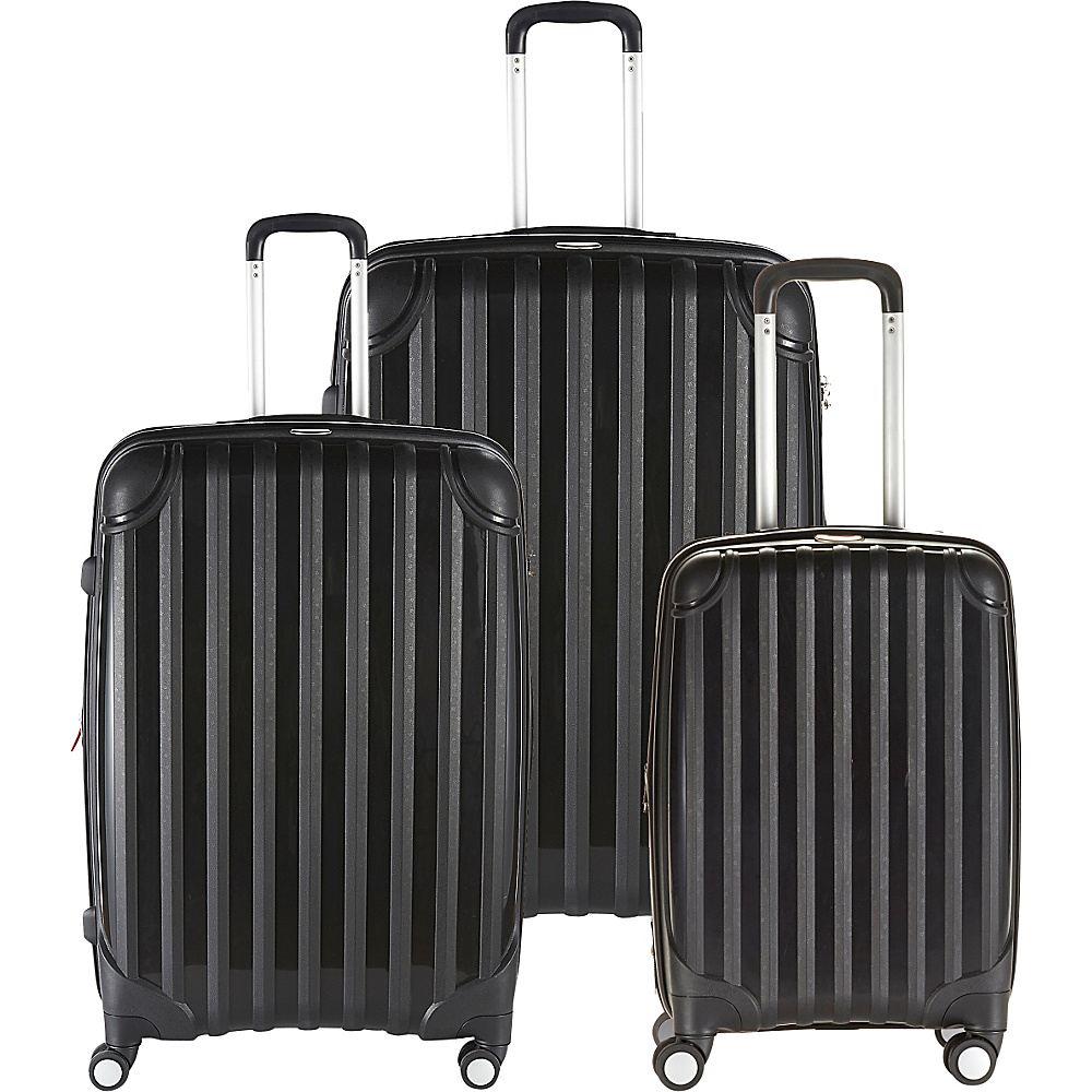 Andare Miami 8 Wheel Spinner Upright 3 Piece Luggage Set Black Andare Luggage Sets