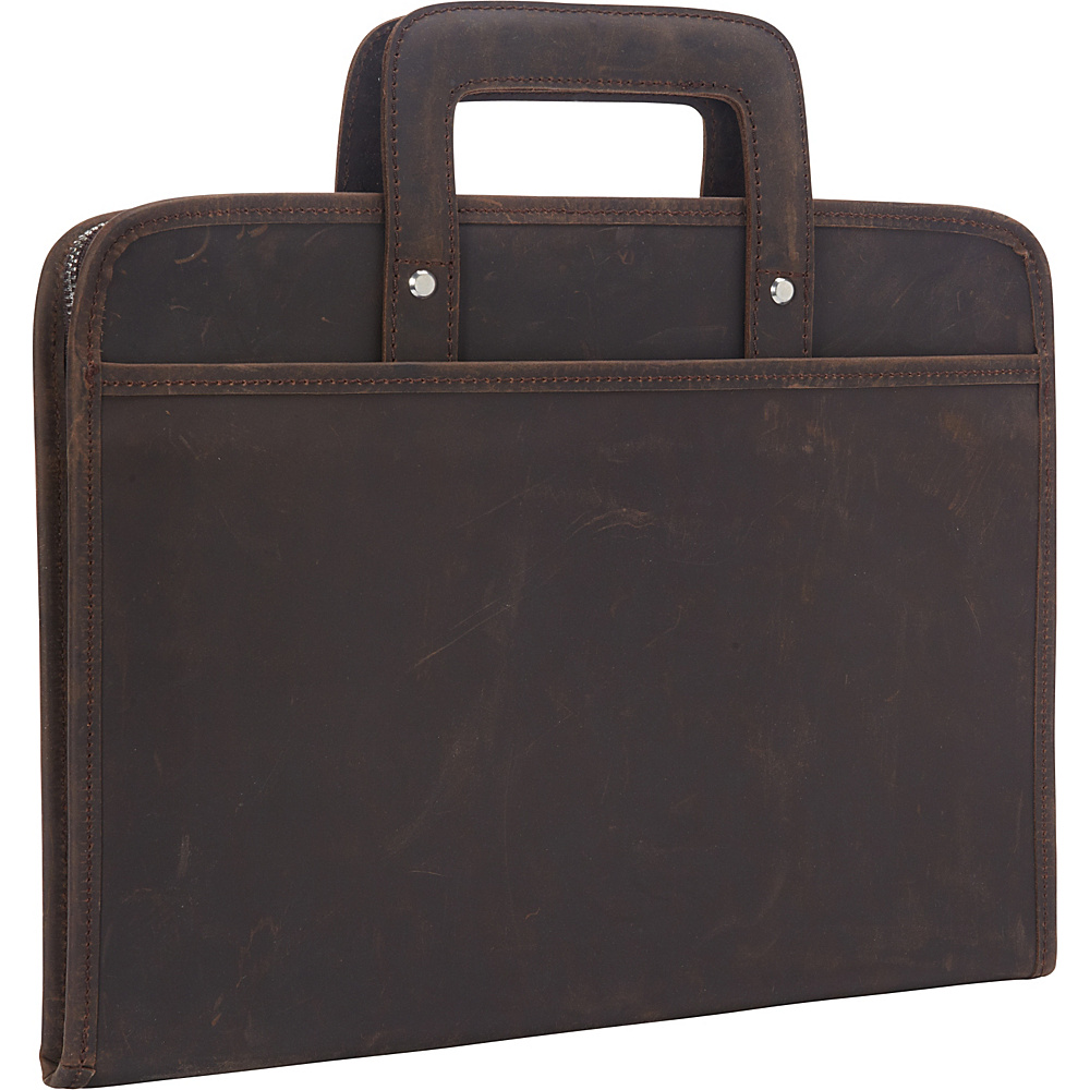 Vagabond Traveler Cowhide Leather Slim Portfolio Carrying Case Dark Brown Vagabond Traveler Business Accessories