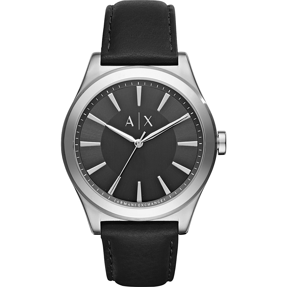 A X Armani Exchange Smart Leather Watch Black A X Armani Exchange Watches
