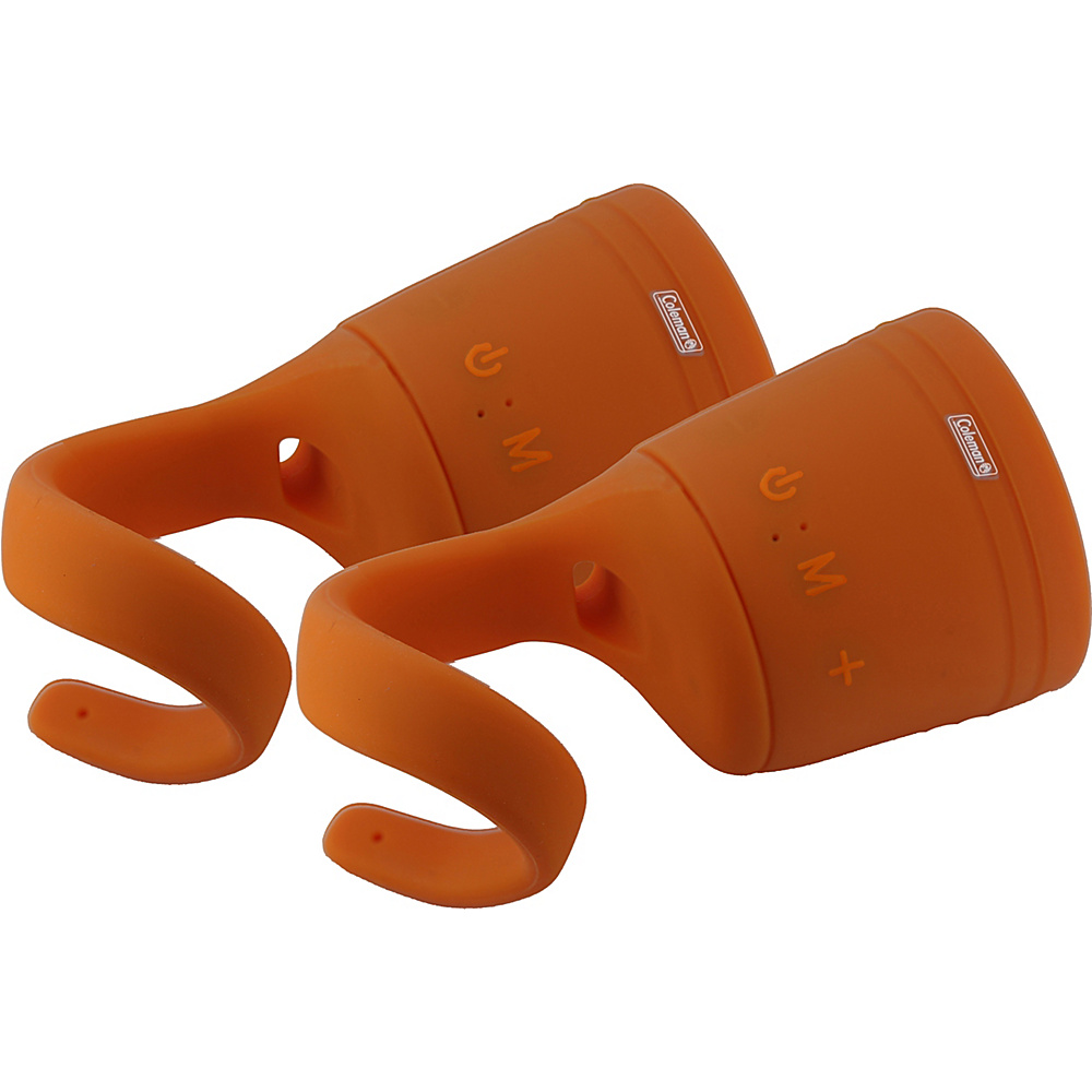 Coleman True Wireless Stereo Link Water Resistant Bluetooth Speaker Two Pack Orange Coleman Headphones Speakers