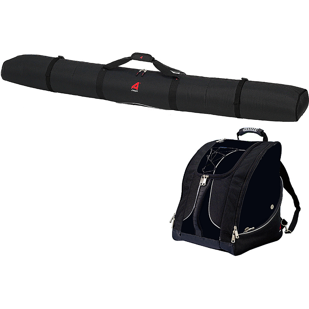 Athalon 2 Pc Deluxe Ski and Boot Bag Set Black Athalon Ski and Snowboard Bags