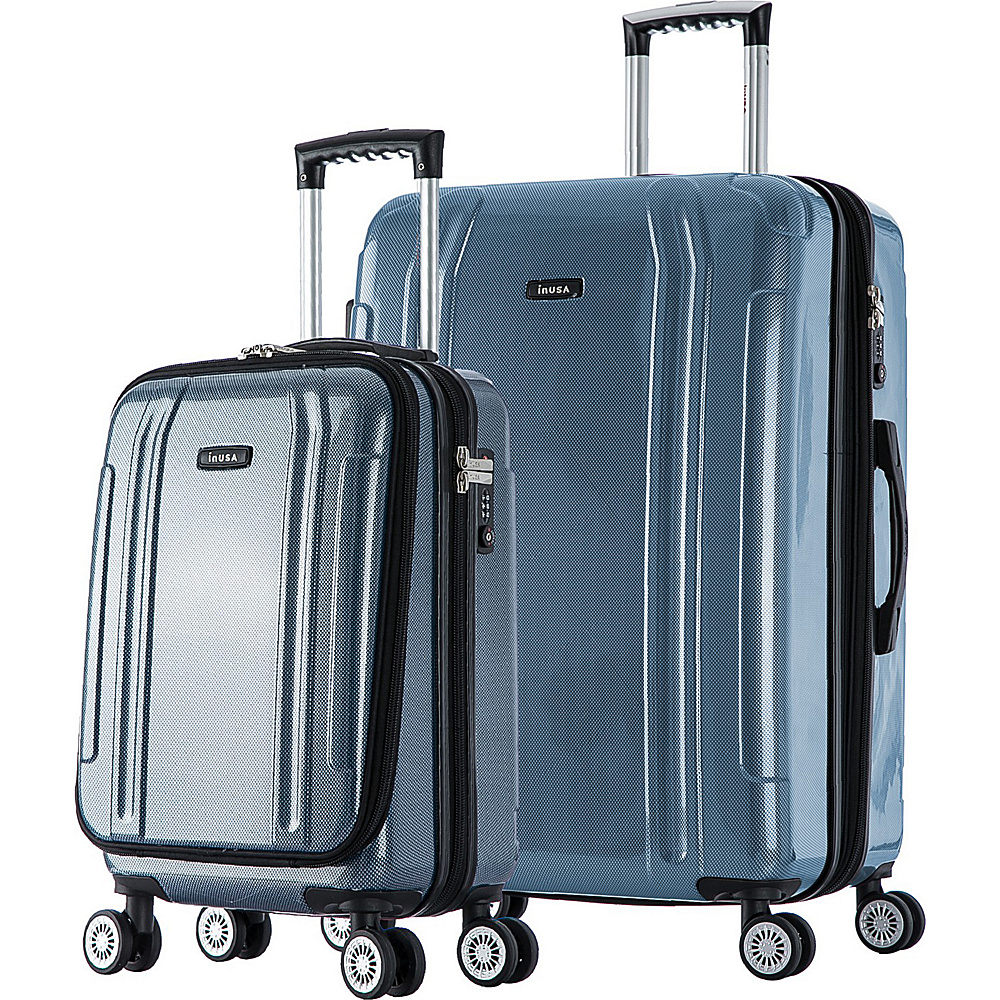 inUSA SouthWorld 19 23 2 Piece Hardside Spinner Luggage Set Blue Carbon inUSA Luggage Sets