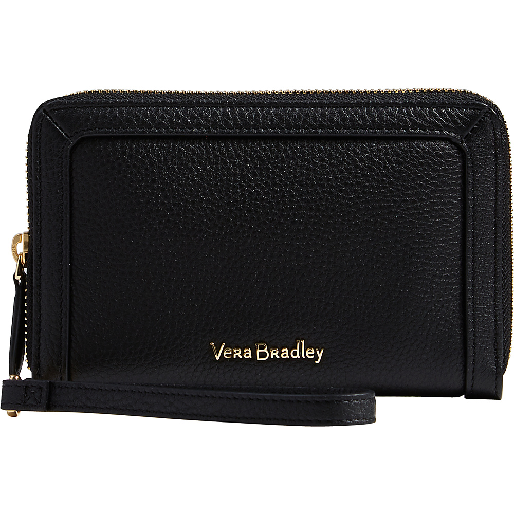 Vera Bradley RFID Grab Go Wristlet Leather Black Vera Bradley Fabric Handbags