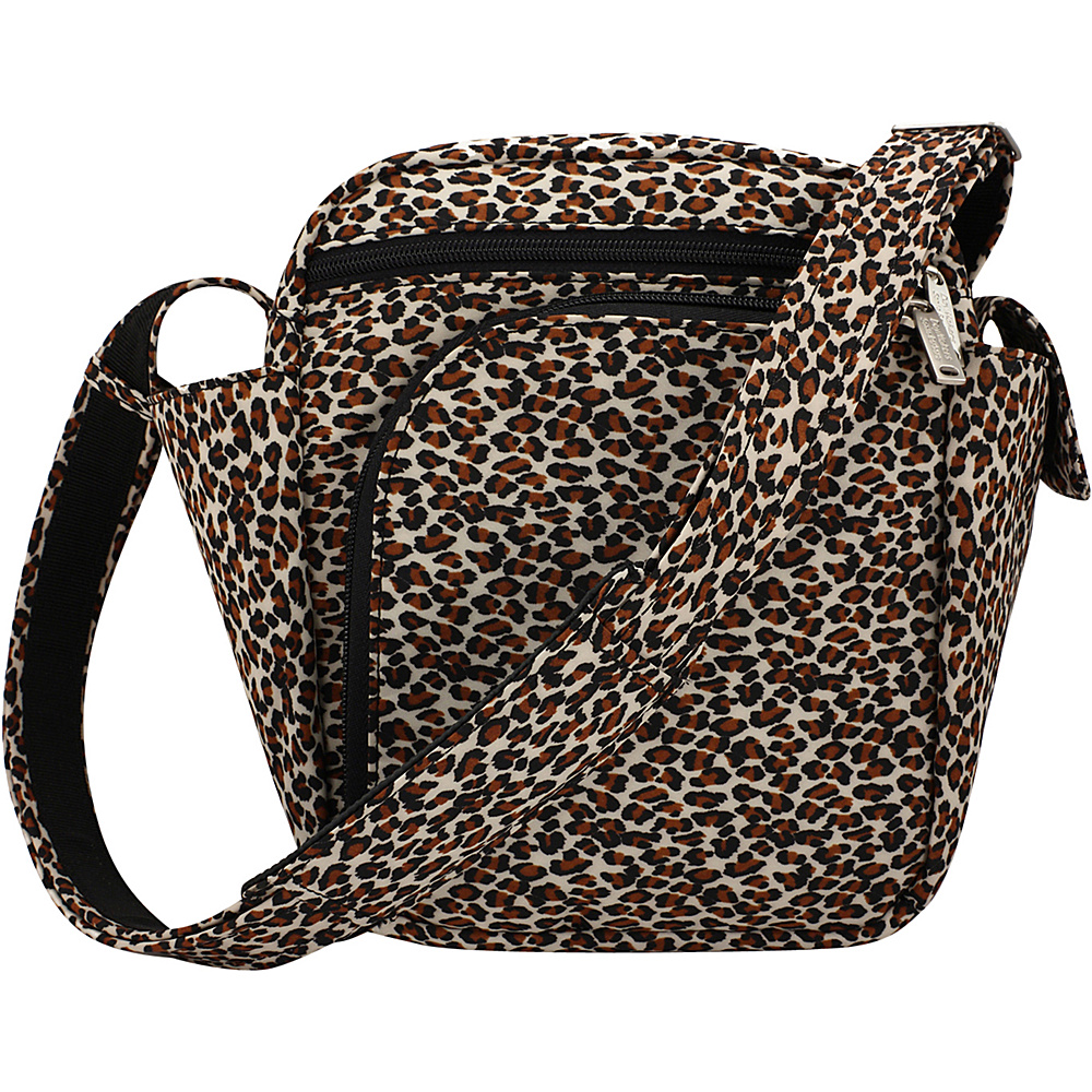 BeSafe by DayMakers Anti Theft 7 Pocket Messenger with Organizer Leopard BeSafe by DayMakers Fabric Handbags