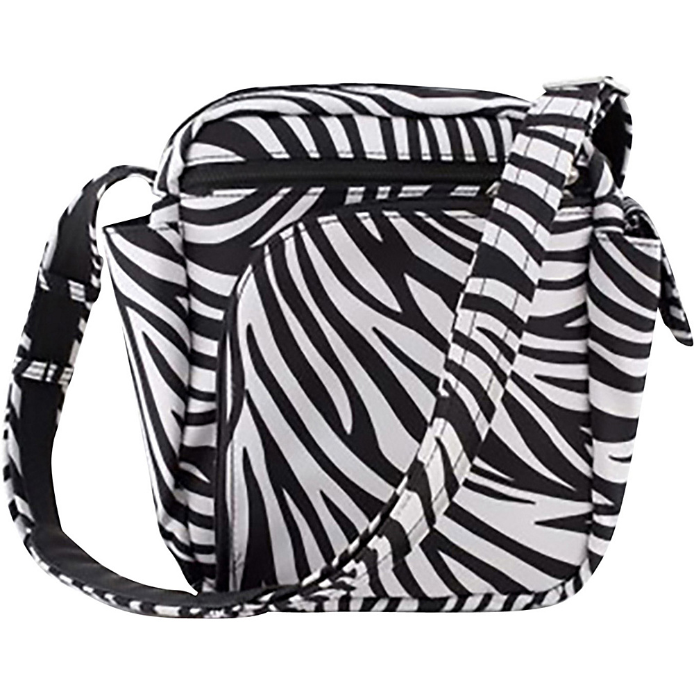 BeSafe by DayMakers Anti Theft 7 Pocket Messenger with Organizer Zebra BeSafe by DayMakers Fabric Handbags