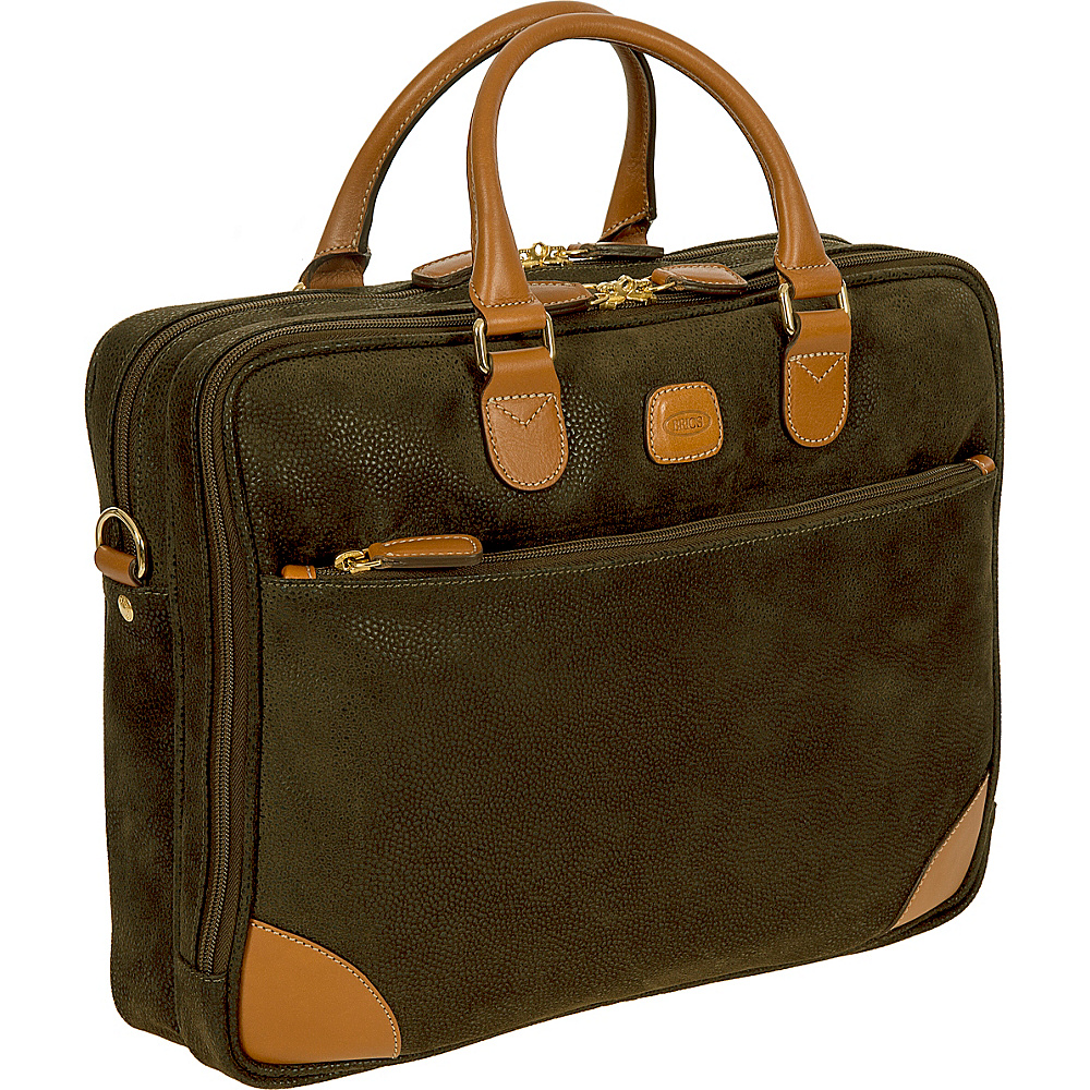 BRIC S Life Business Briefcase Large Olive BRIC S Non Wheeled Business Cases