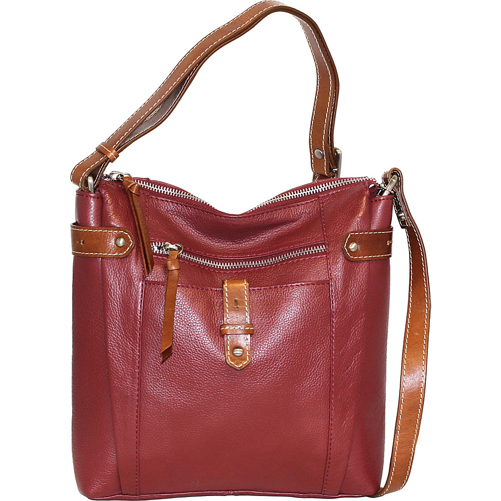 Nino Bossi Jasmine Bloom Crossbody Cabernet Nino Bossi Leather Handbags