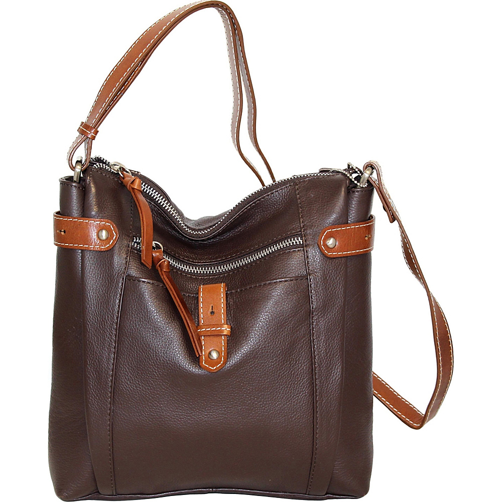 Nino Bossi Jasmine Bloom Crossbody Chocolate Nino Bossi Leather Handbags
