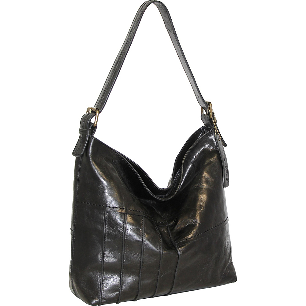 Nino Bossi Lilac Bouquet Shoulder Bag Black Nino Bossi Leather Handbags